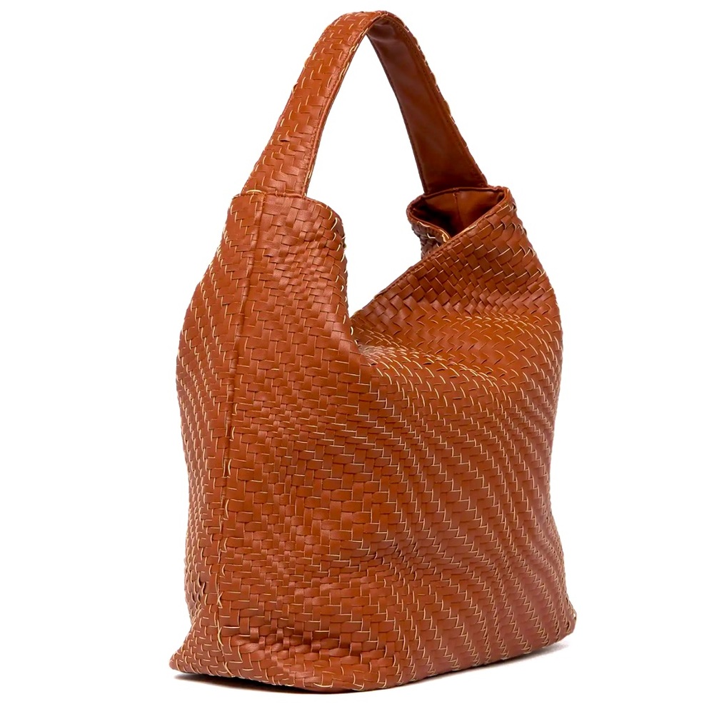 Deux Lux Woven Hobo Bag in Cognac